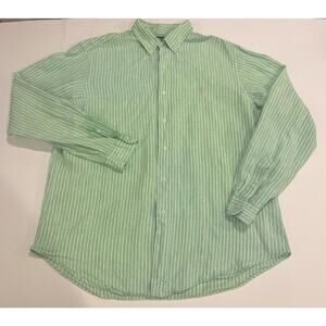 Polo Ralph Lauren Classic Fit Button Down Shirt XL Green Stripe